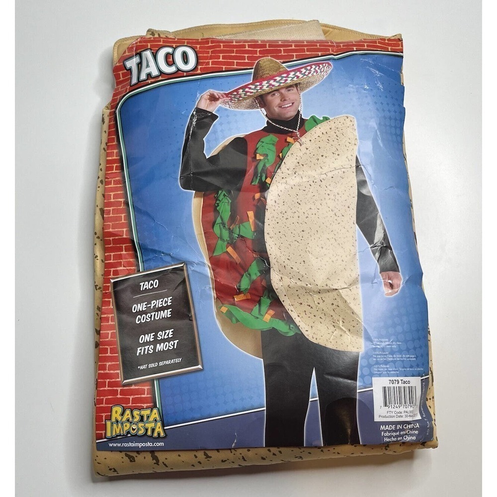 NEW Rasta Imposta One Piece Taco Costume One Size Adult - Picture 2 of 3